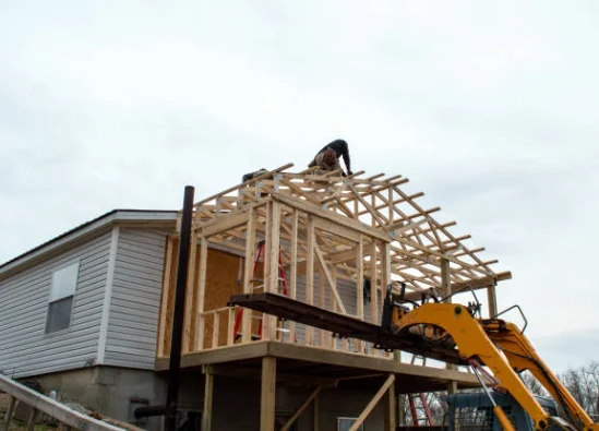 Roof framing going on